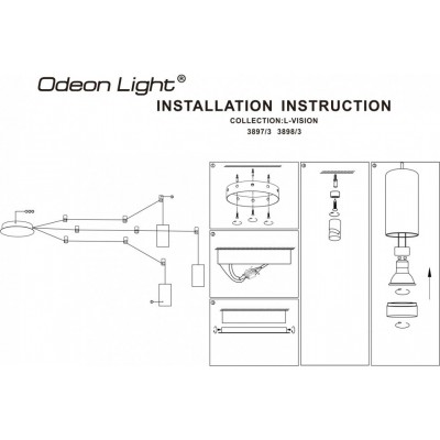 Подвесной светильник с проводом длинной 7 метров Odeon Light Lucas 3898/3