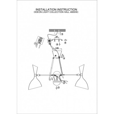 Люстра потолочная Odeon Light Rasto 4665/6C