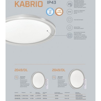 Светодиодный настенно-потолочный светильник SONEX KABRIO 2049/DL