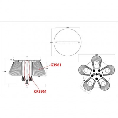 Люстра потолочная Odeon Light VOLANO 3961/5C