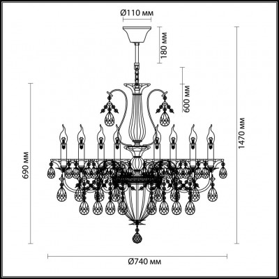 Люстра подвесная Odeon Light Kuvia 4724/8