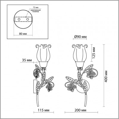 Бра Odeon Light AMELI 2252/1W