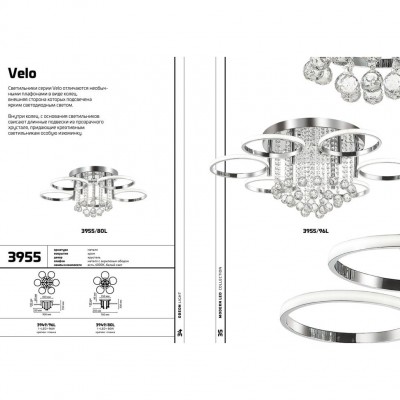 Светодиодная потолочная люстра Odeon Light VELO 3955/80L