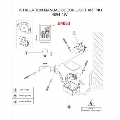 Уличный настенный светильник Odeon Light FRESSI 4054/1W