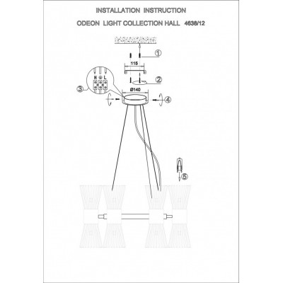 Люстра подвесная Odeon Light Dorta 4638/12