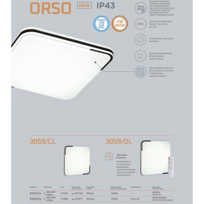 Настенно-потолочный светильник Sonex Orso 3059/CL