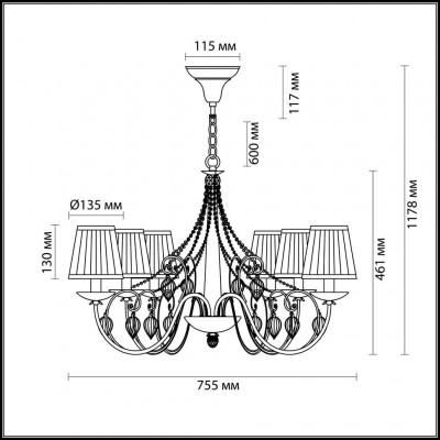 Люстра подвесная Odeon Light ADRIANA 3922/6