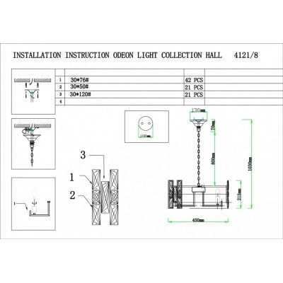 Люстра подвесная Odeon Light Diora 4121/8