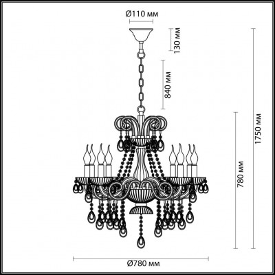 Люстра подвесная Odeon Light Ines 4189/8