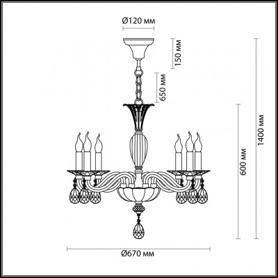 Люстра подвесная Odeon Light Elefi 4600/6