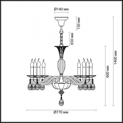 Люстра подвесная Odeon Light Elefi 4600/8