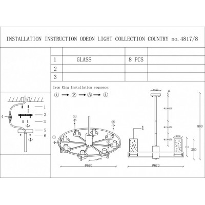 Люстра подвесная Odeon Light Kavo 4817/8