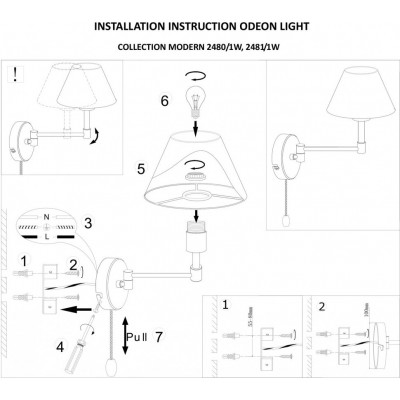 Бра c выключателем Odeon Light GEMENA 2481/1W