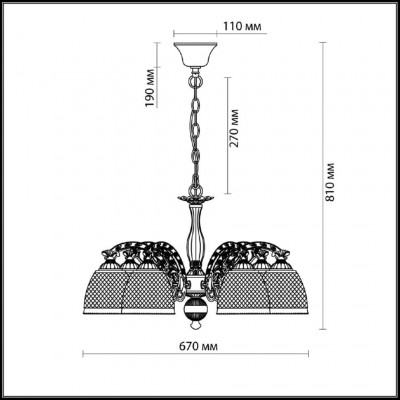 Люстра подвесная Odeon Light Masala 2868/6