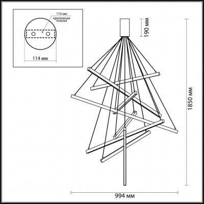 Светодиодная подвесная люстра Odeon Light Cometa 3860/96B