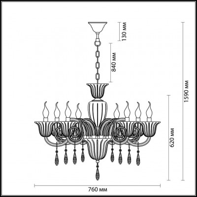 Люстра подвесная Odeon Light NINFEA 3950/8