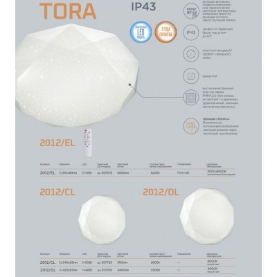 Светодиодный настенно-потолочный светильник Sonex TORA 2012/CL