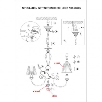 Люстра подвесная Odeon Light MADINA 2889/5