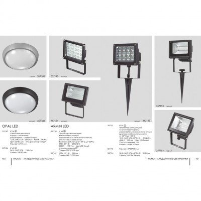 Уличный светодиодный прожектор Novotech ARMIN 357190