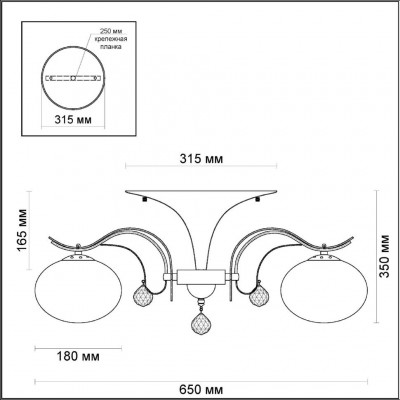 Люстра потолочная Odeon Light ADDA 3954/5C