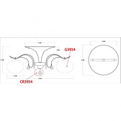 Люстра потолочная Odeon Light ADDA 3954/5C