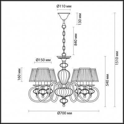 Люстра подвесная Odeon Light Medea 4186/6