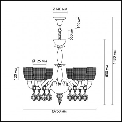 Люстра подвесная Odeon Light Pirea 4199/8