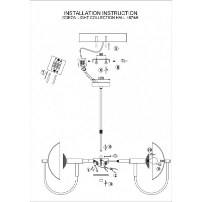 Люстра подвесная Odeon Light Granta 4674/6