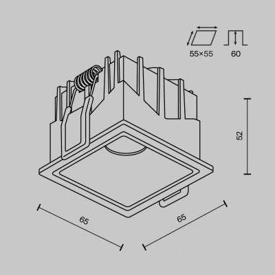 Встраиваемый светильник Technical DL043-01-10W4K-SQ-W-1