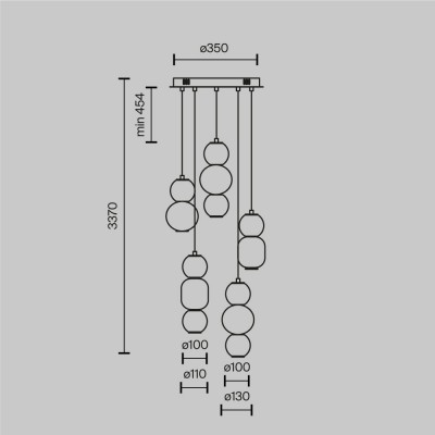 Подвесной светильник Maytoni Drop MOD273PL-L80G3K