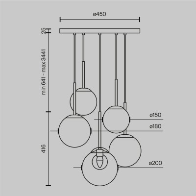 Подвесной светильник Maytoni Basic form MOD521PL-05G