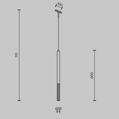 Трековый подвесной светильник Technical TR179-1-5WTW-M-B