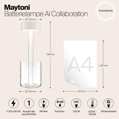 Аккумуляторный светильник Maytoni AI Collaboration MOD229TL-L3W3K1