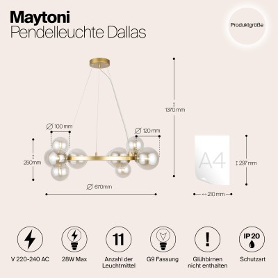 Подвесной светильник Maytoni Dallas MOD545PL-11G