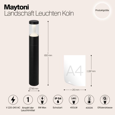 Ландшафтный светильник  Maytoni Outdoor Koln O590FL-L8B4K1