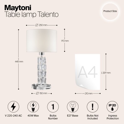 Настольный светильник Maytoni Talento DIA008TL-01CH