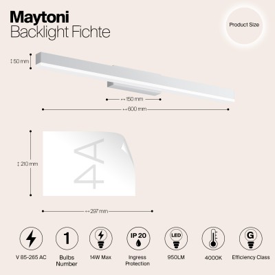 Подсветка Maytoni Fichte MIR012WL-L14W4K