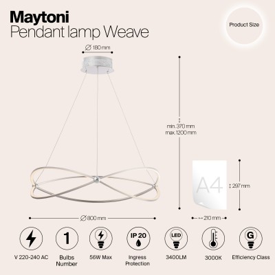 Подвесной светильник Maytoni Weave MOD062PL-L56CH3K