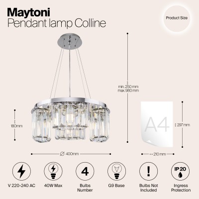 Подвесной светильник Maytoni Colline MOD083PL-04CH