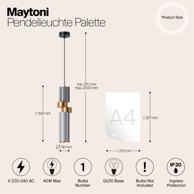 Подвесной светильник Maytoni Palette MOD303PL-01CFL2