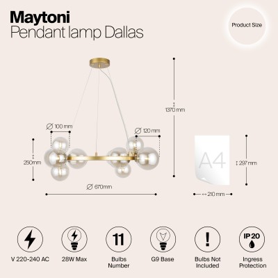 Подвесной светильник Maytoni Dallas MOD545PL-11G