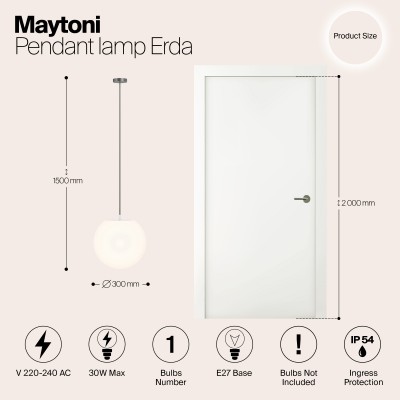 Подвесной светильник  Maytoni Outdoor Erda O594PL-01B