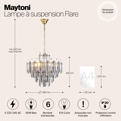 Подвесной светильник Maytoni Flare DIA200PL-06G