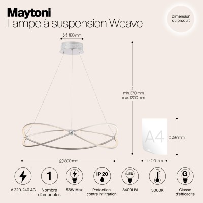 Подвесной светильник Maytoni Weave MOD062PL-L56CH3K