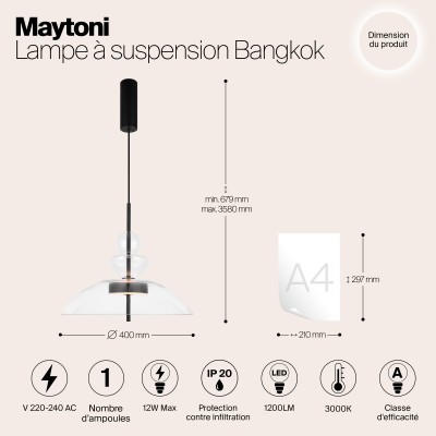 Подвесной светильник Maytoni Bangkok MOD185PL-L6B3K3