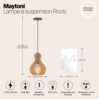 Подвесной светильник Maytoni Roots MOD192PL-01W