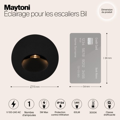 Подсветка для лестниц  Maytoni Outdoor Bil O015SL-L3B3K