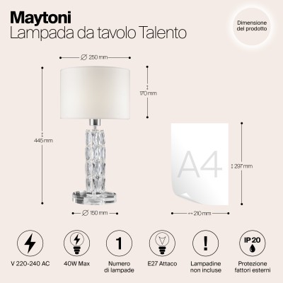 Настольный светильник Maytoni Talento DIA008TL-01CH