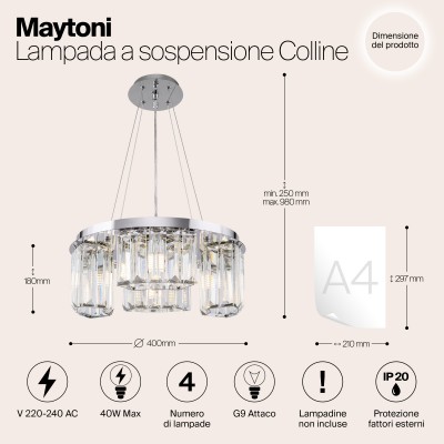 Подвесной светильник Maytoni Colline MOD083PL-04CH