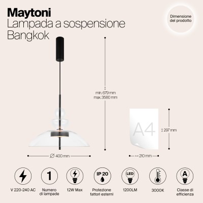 Подвесной светильник Maytoni Bangkok MOD185PL-L6B3K3